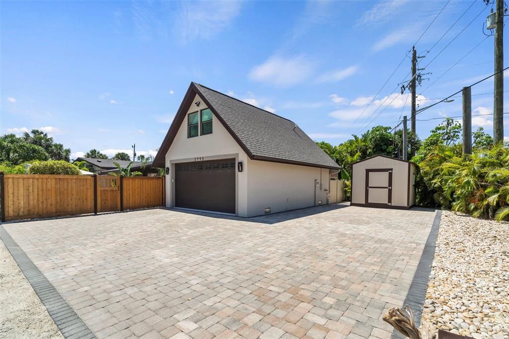 Two car garage with efficiency apartment