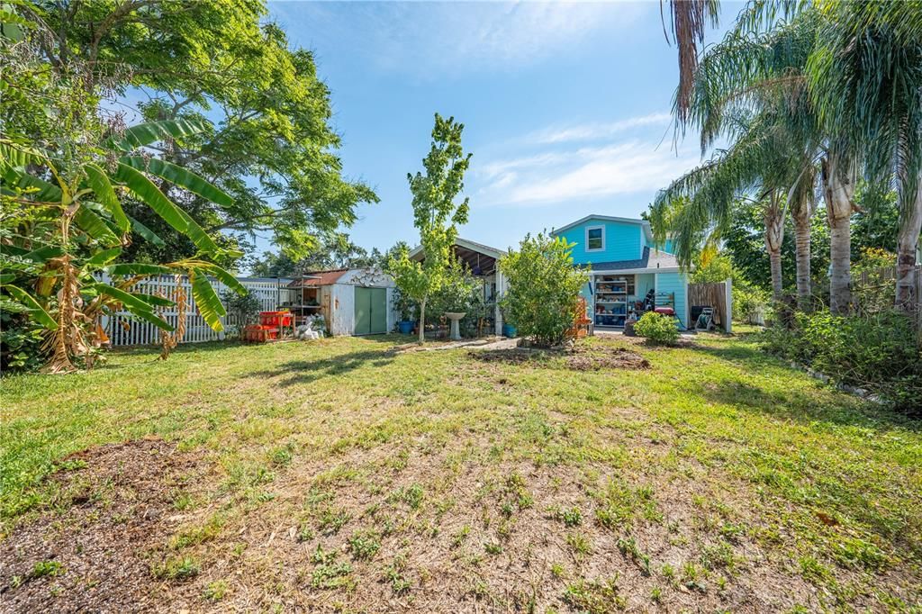 Fully fenced backyard