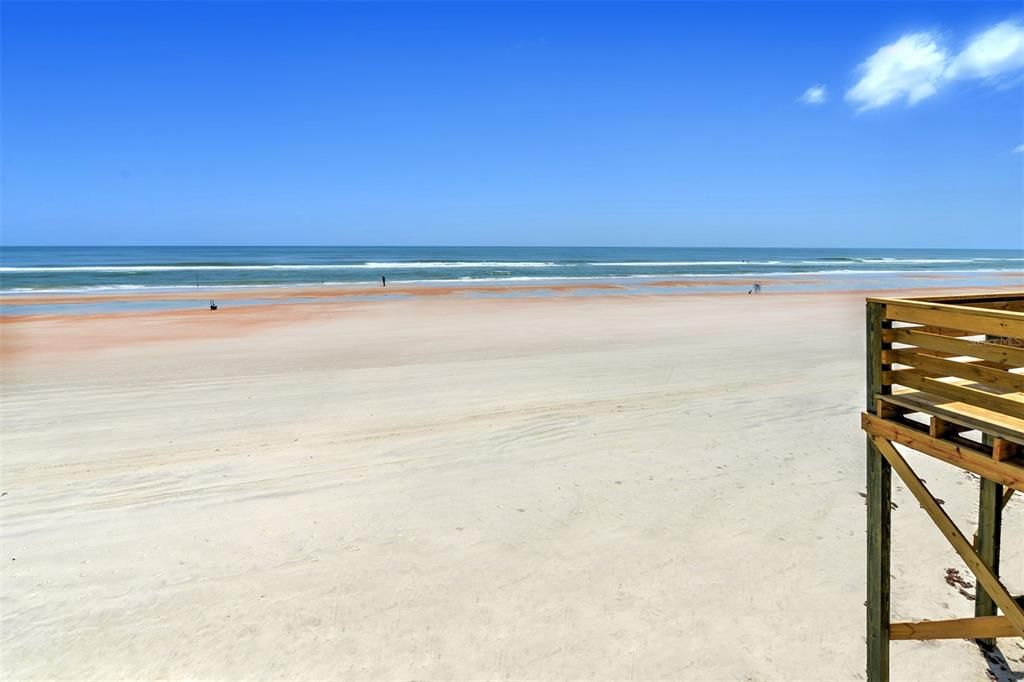 At low tide, the beach is the length of a football field