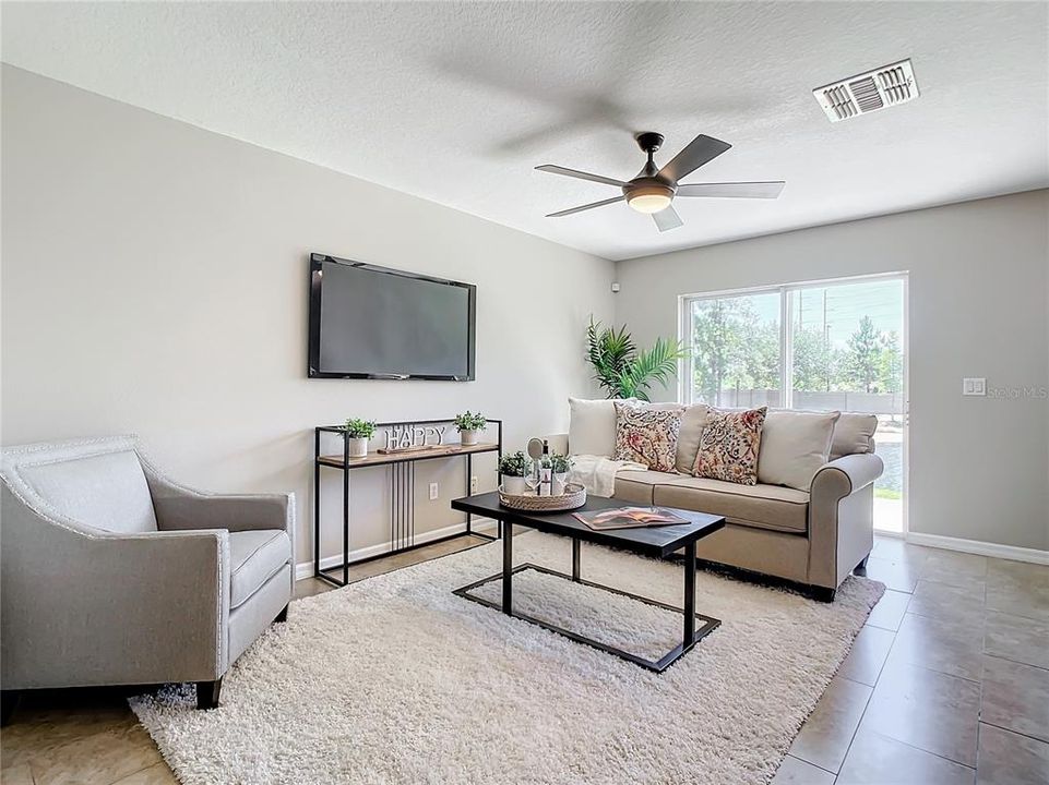 Living Room with Sliders to Lanai