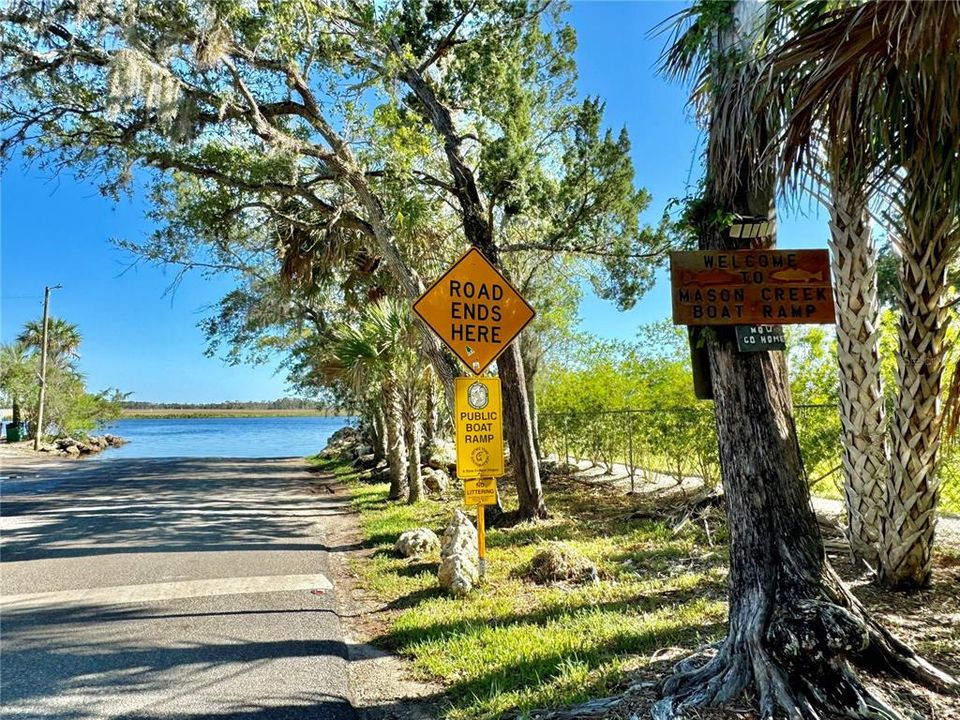 Boat ramp at the end of Mason Creek Rd