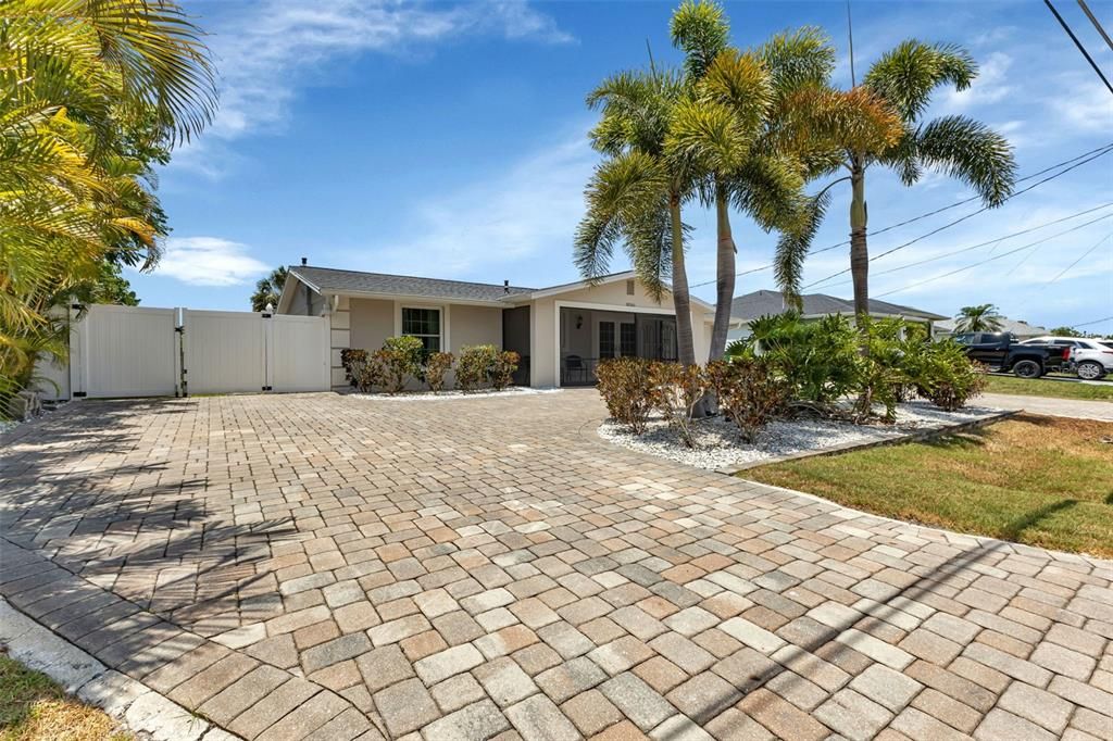 Circled paver driveway, plenty of room for family and friends.