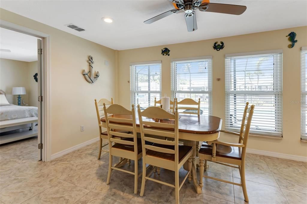 Dining room with lots of natural lighting