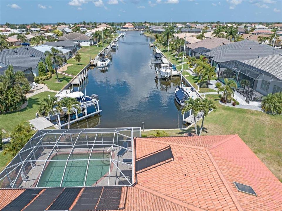 Long canal view looking West towards Charlotte Harbor and beyond.