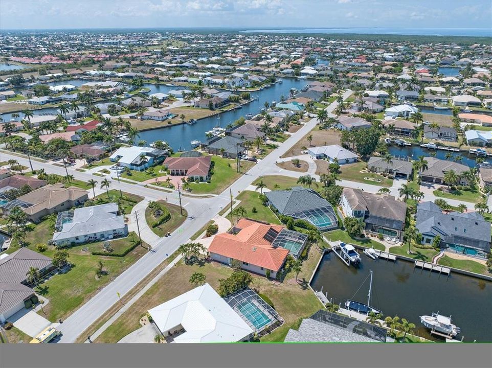 Aerial view of home looking South