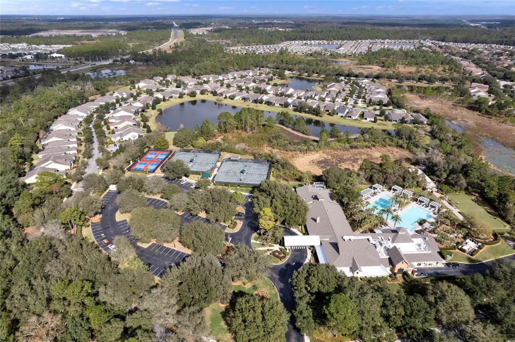 Aerial view of the Victoria Gardens social clubhouse amenities