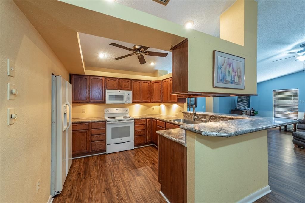 Under cabinet lighting provides great task lighting when whipping up a meal for family and friends.