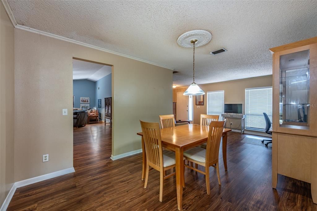 Separate dining area is conveniently located close to the kitchen.