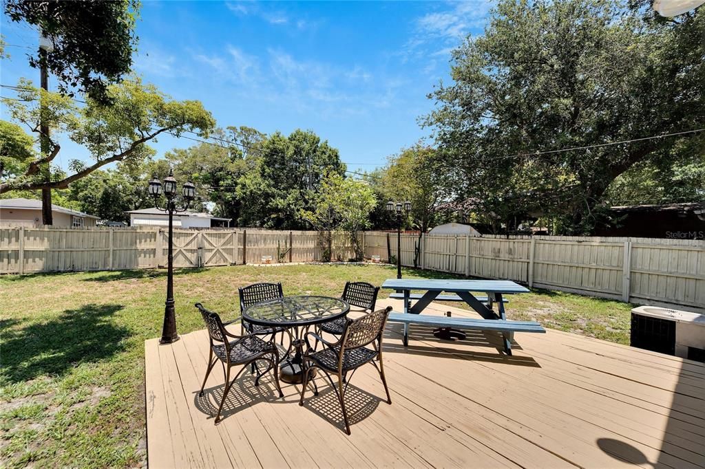 Large Deck with electric access is the perfect place for outdoor dining!