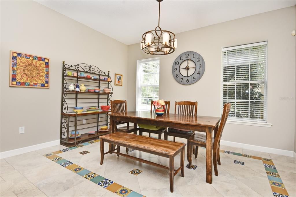 Dining Room with Listellos in Flooring