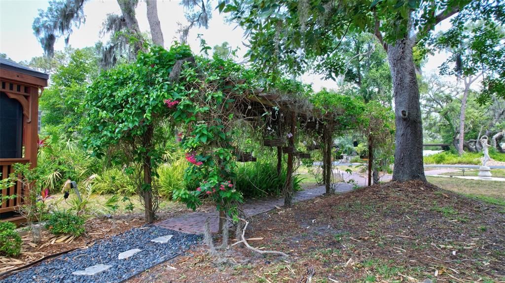 ONE OF MANY FLOWER ARBORS ON THE PROPERTY