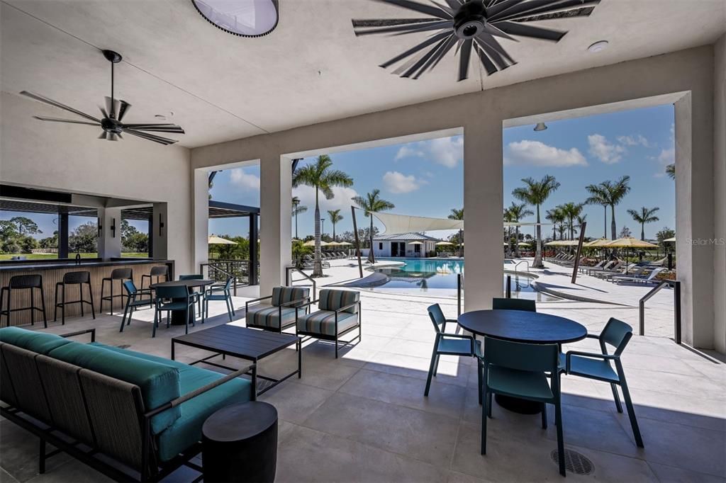 Outdoor Seating off the Clubhouse at Pool Area