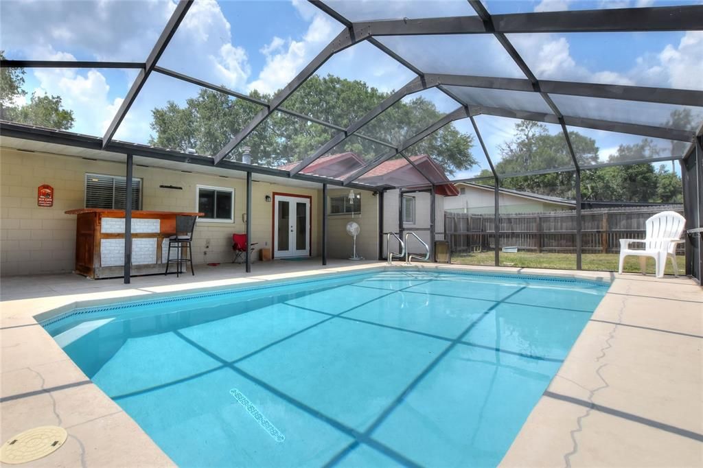 Newly resurfaced Pool and pool equipment