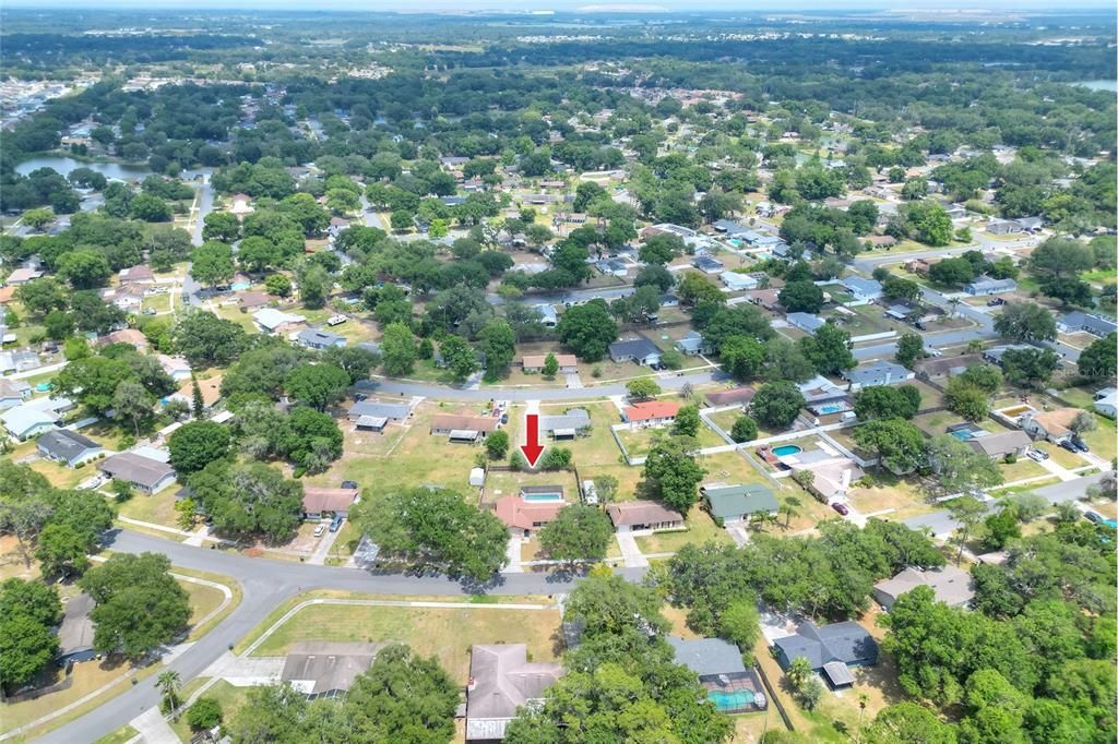 Bird's eye view of home and Imperial Lakes area