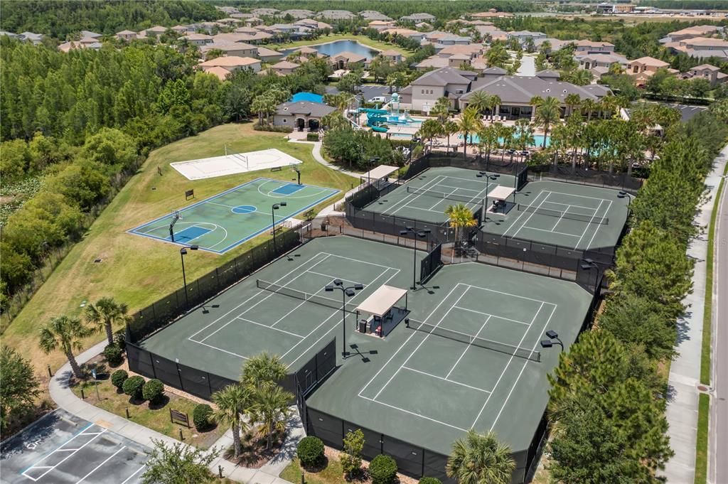 Lighted tennis courts