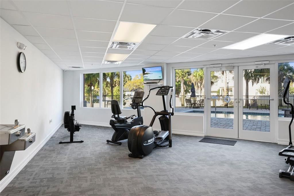 Fitness Center leads to pool area
