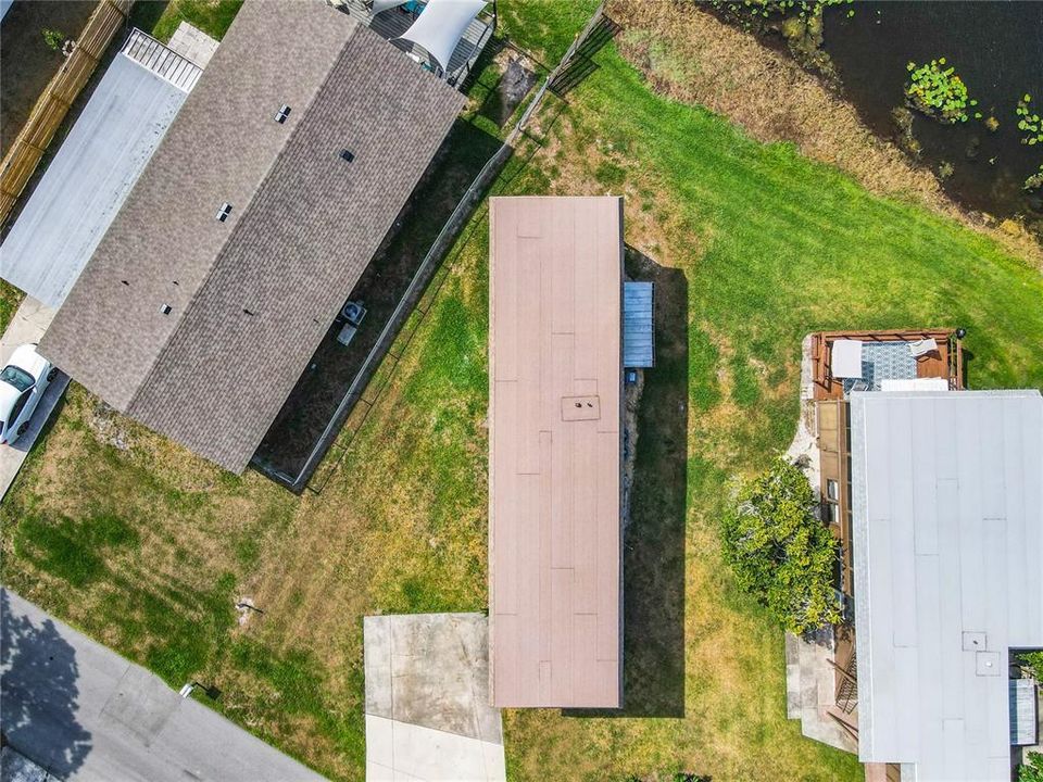 Aerial view shows new 2024 roof