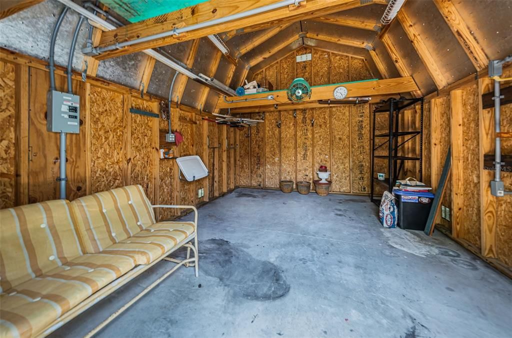 Shed with fan & electric outlets