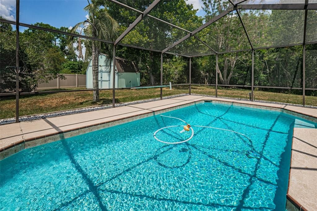 Heated pool with screen enclosure