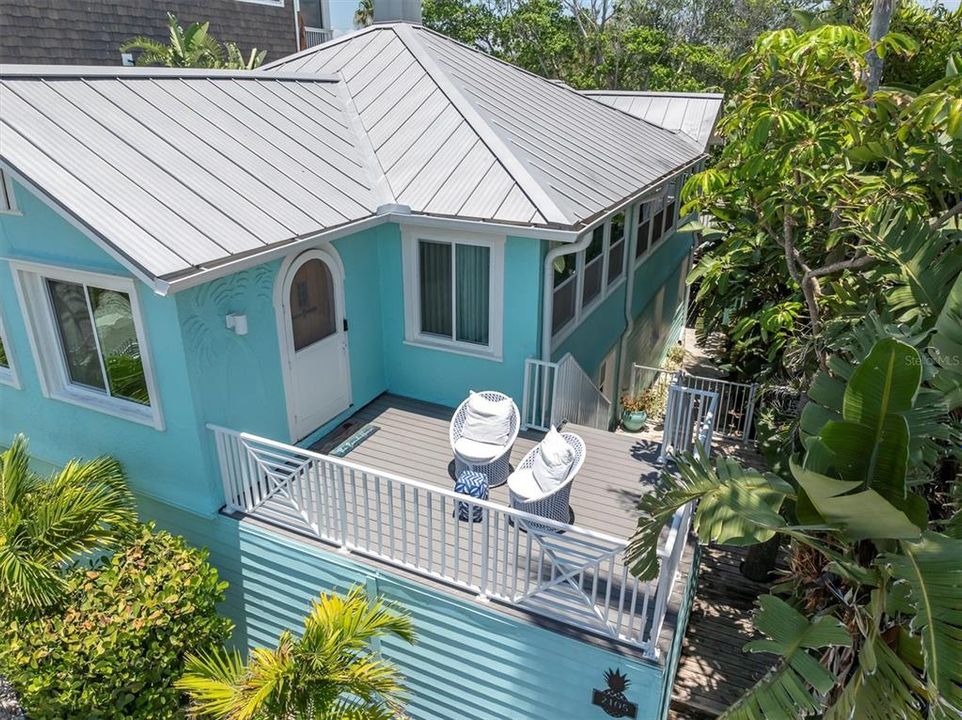 Aerial view of patio