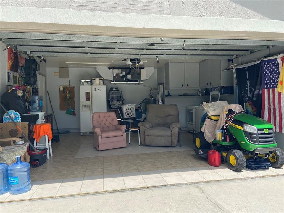 Garage with tile flooring