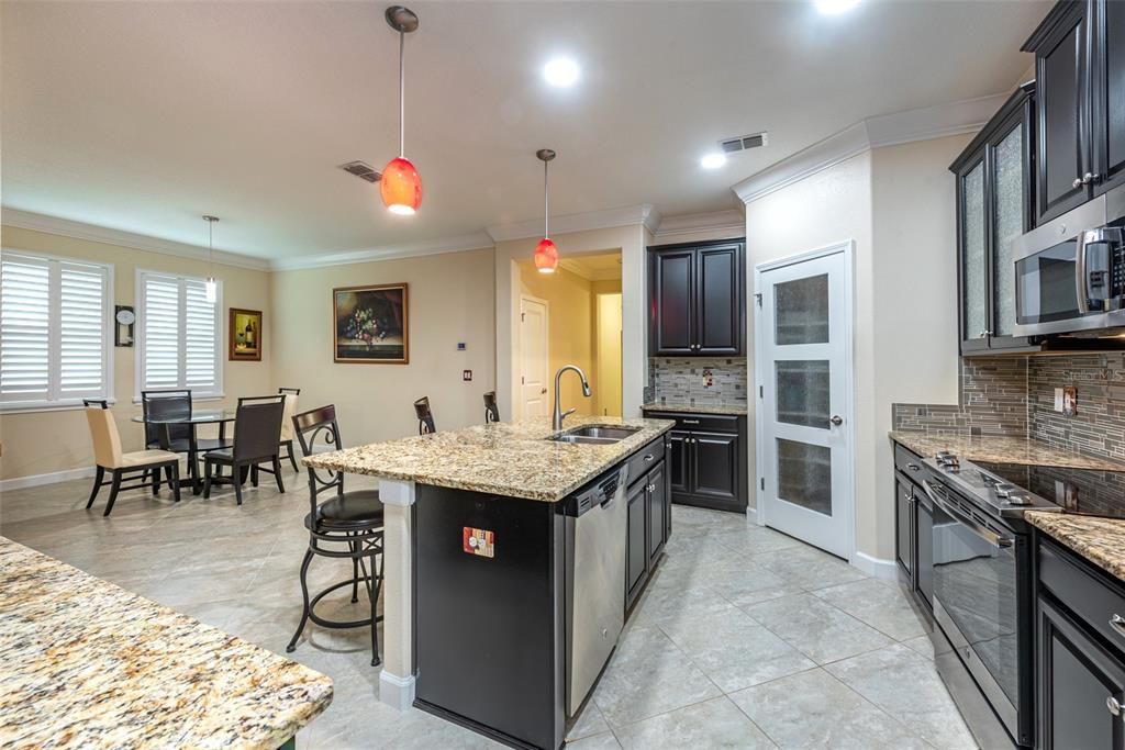 Lots of room to move around and work in this kitchen.