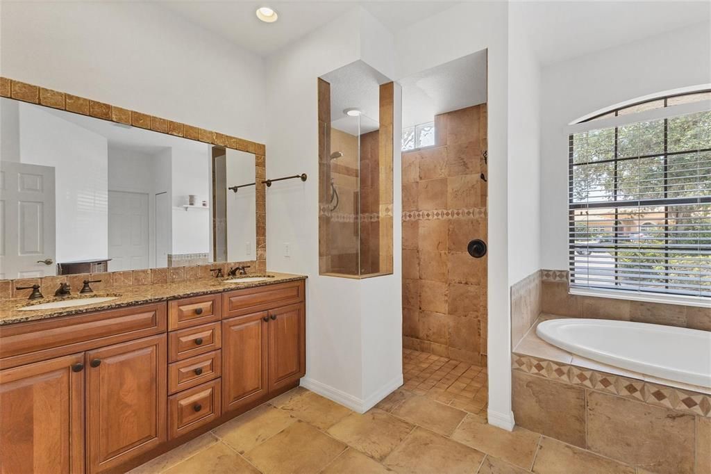 Spacious master bath.