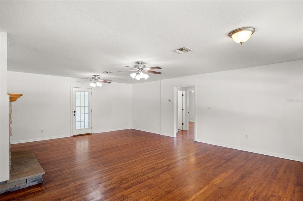 Refinished hardwood floors.