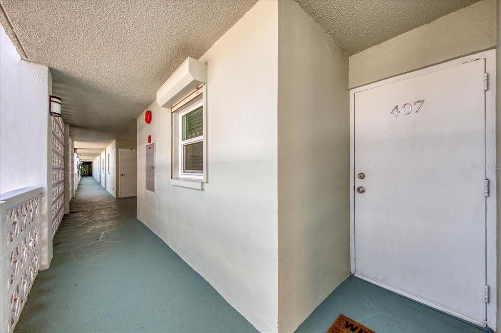 Front entrance into this 1 BR 1 BA waterfront getaway!