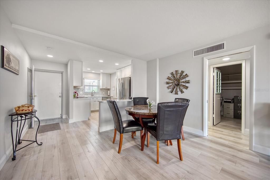 Open dining room and kitchen for easy entertaining.