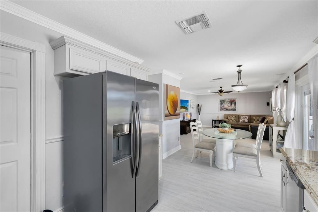 View from kitchen to great room