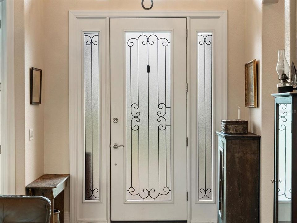 Beautiful and private front door with detail