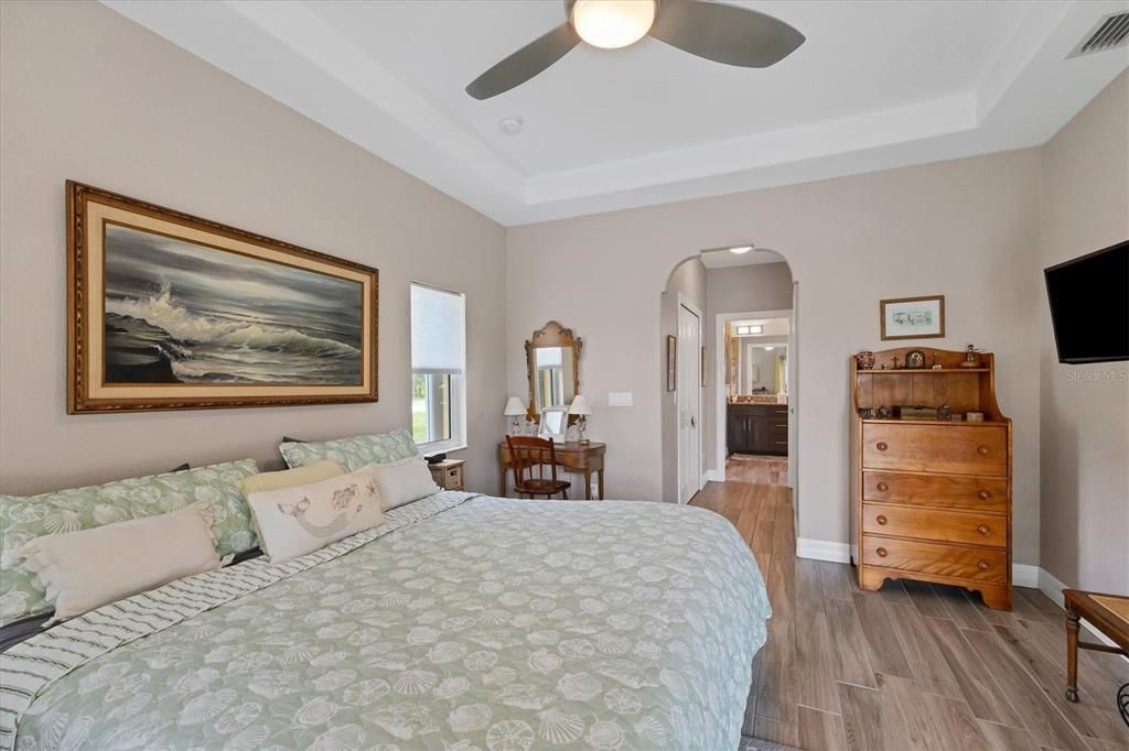 Master Suite is accented with a tray ceiling and 2 closets