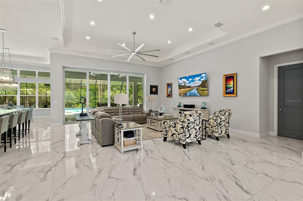 View from Foyer to Family Living Room