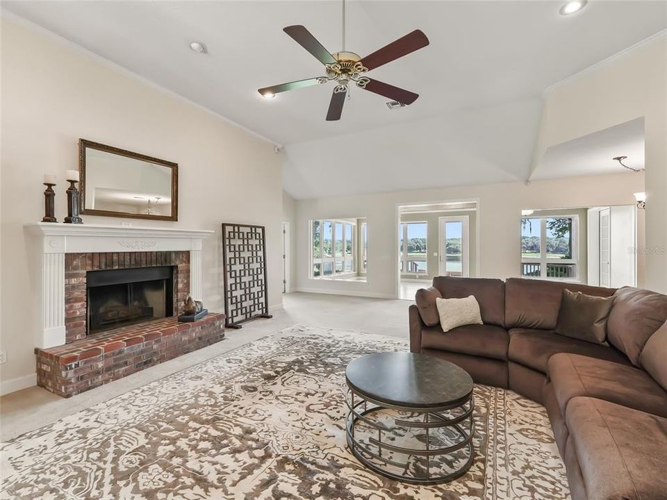 View from right side of main living area.  Note the fireplace piped for gas