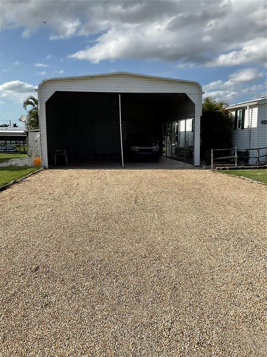 RV Carport with workshop in rear