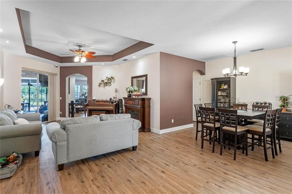 Living room and dining room