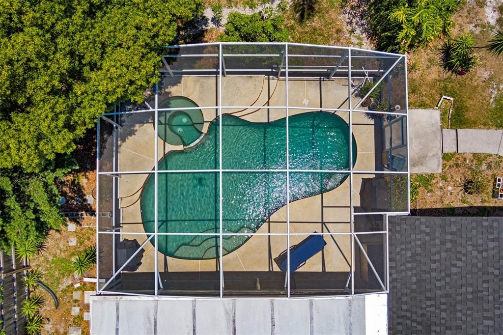 POOL/PATIO FROM ABOVE