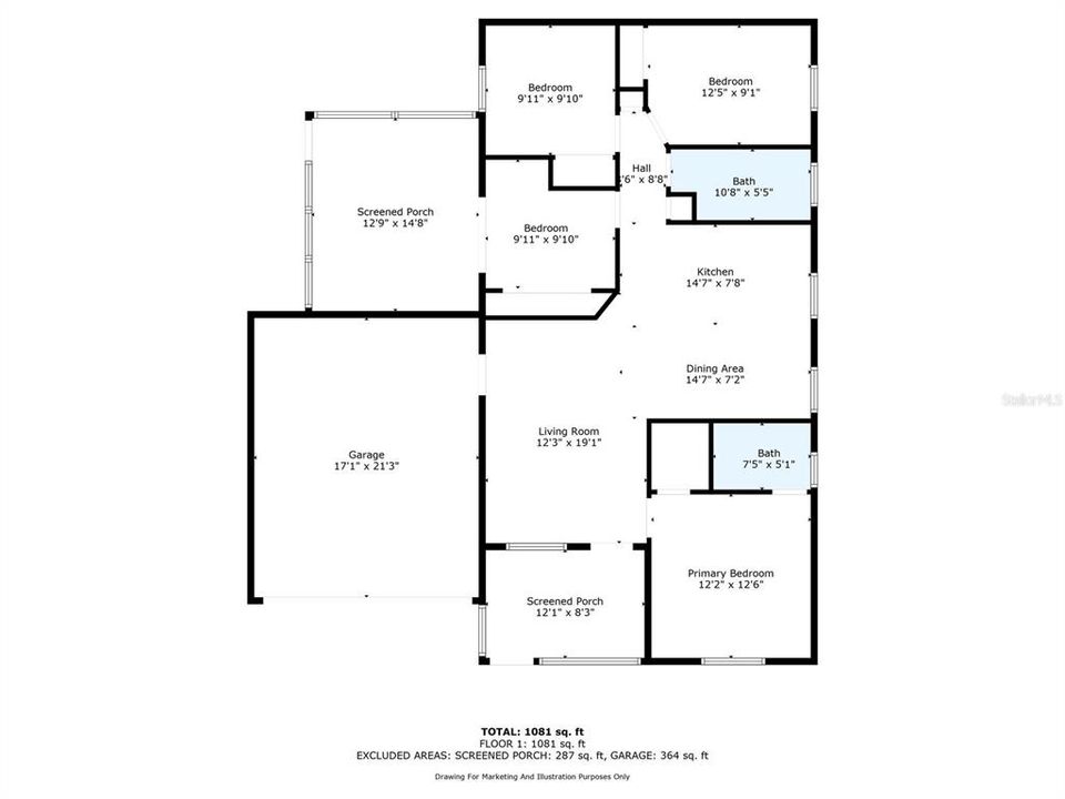 Active With Contract: $320,000 (3 beds, 2 baths, 1218 Square Feet)