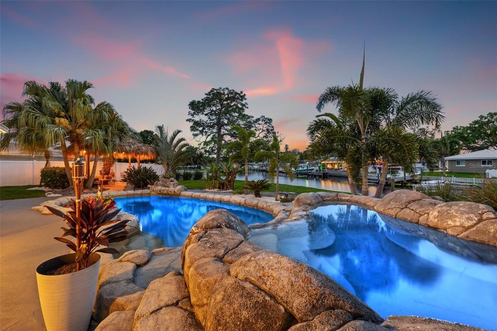 Night Pool & Tiki Hut Views!