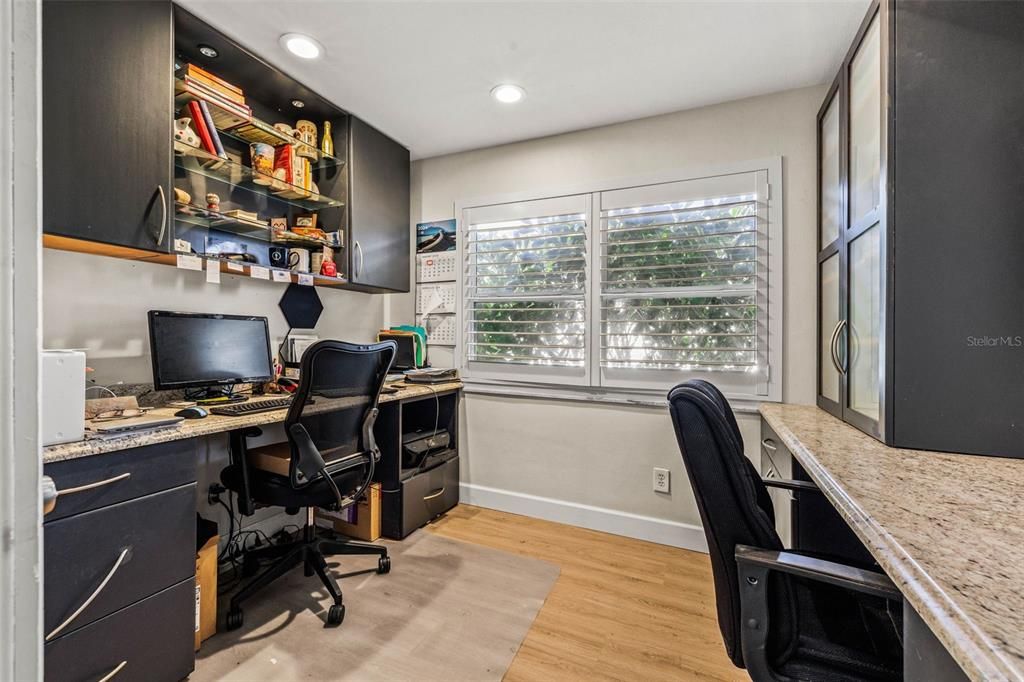 Separate Office from the Bedrooms with 2 Built-in Desks and Cabinetry/Shelving