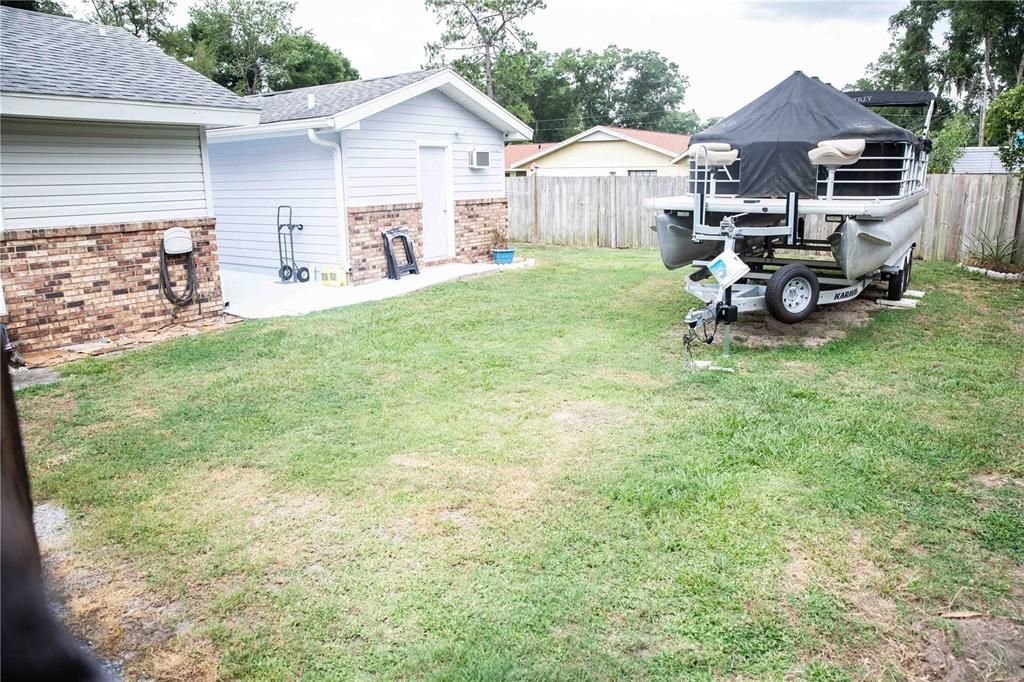 Back yard through double gate