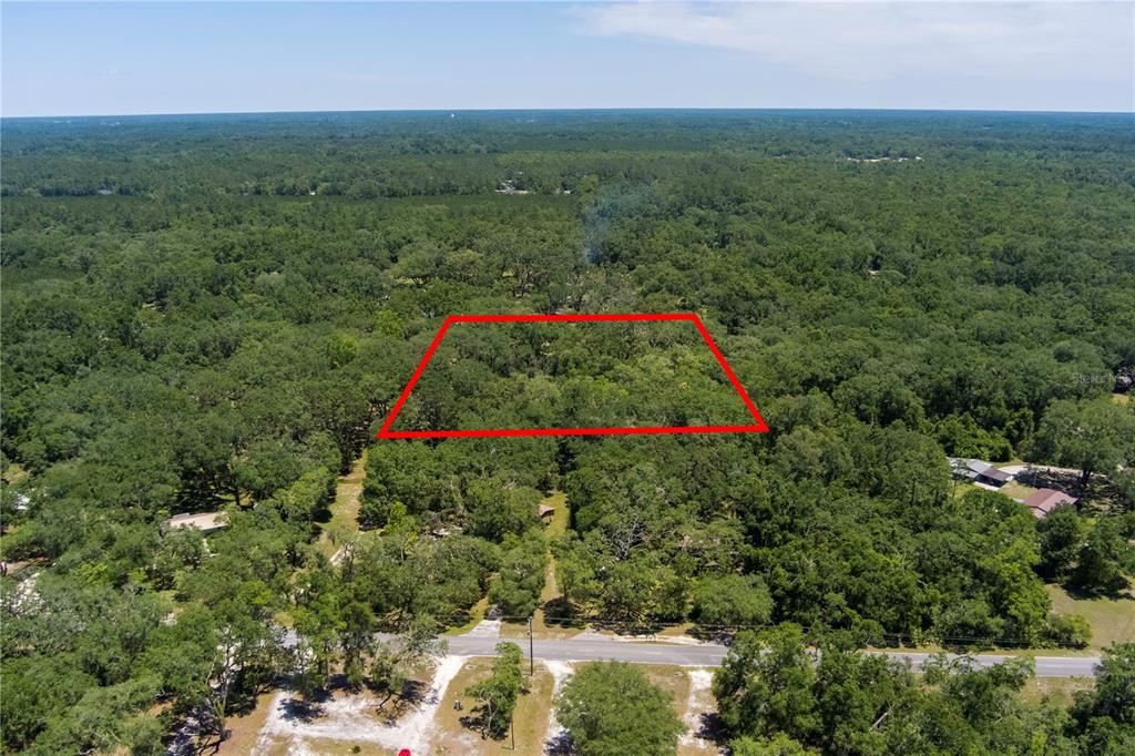 Aerial View of land. Square is approximate. Buyer to verify.