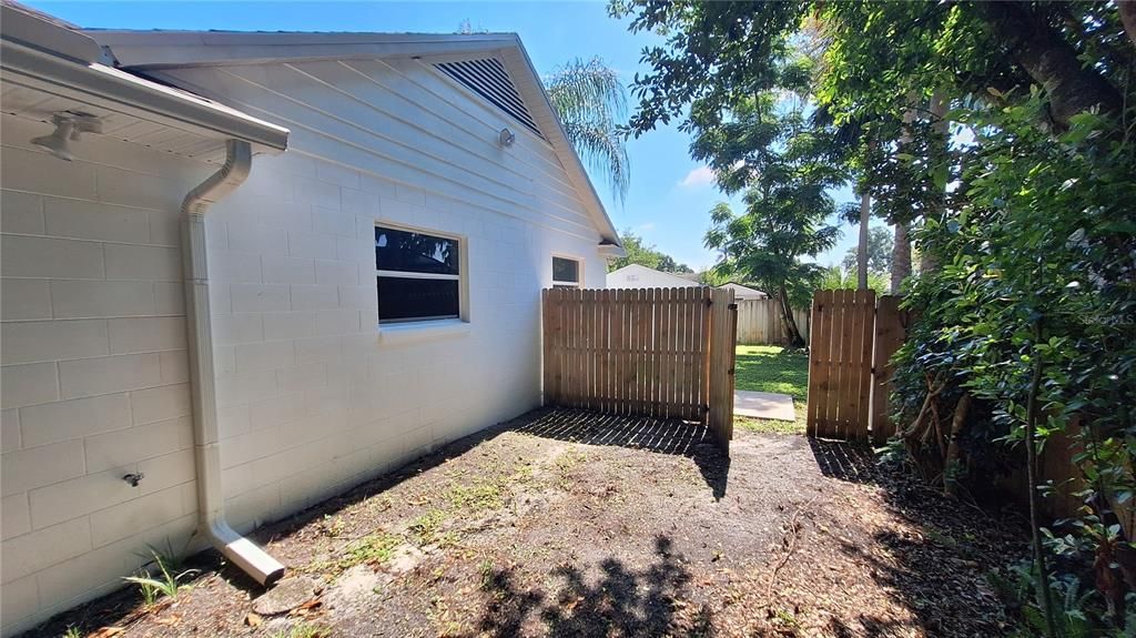 Side yard; right side of house