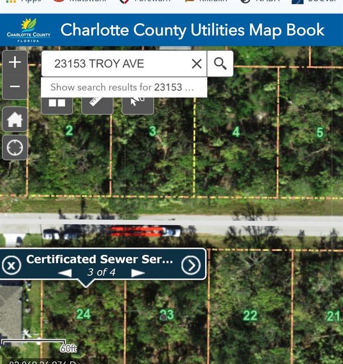 Screenshot from Charlotte County GIS, public utilities map