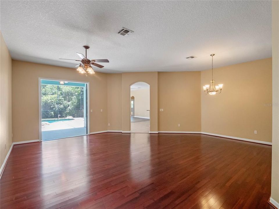 Entry View, Great Room, French Doors Open to Patio, Pool