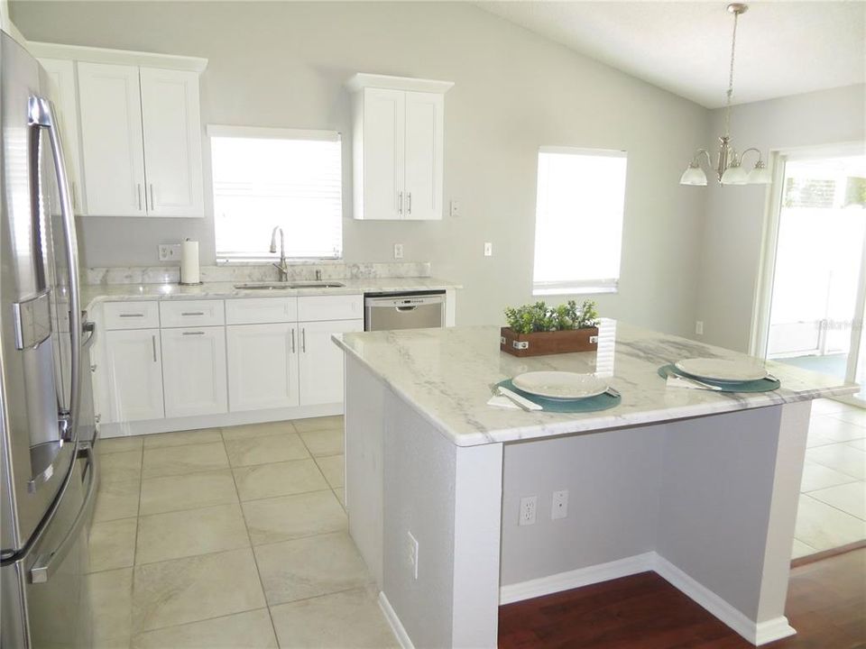 New cabinets and granite.