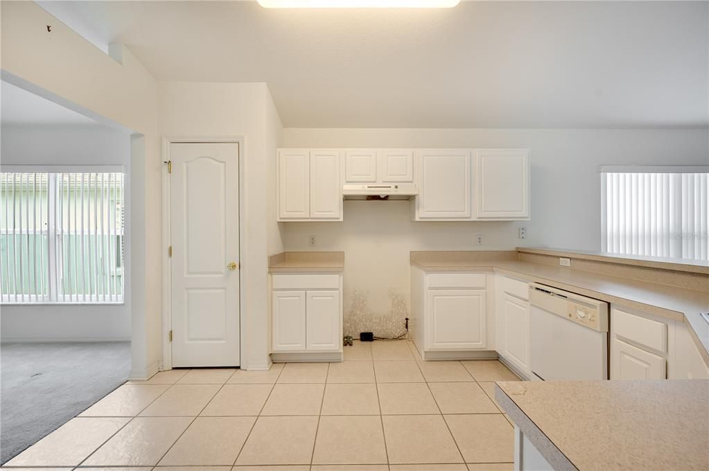 Kitchen looking south with spot for a range