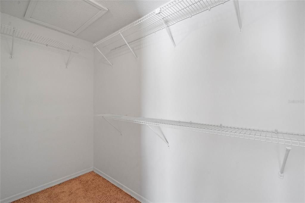 Large closet located in the primary bedroom.