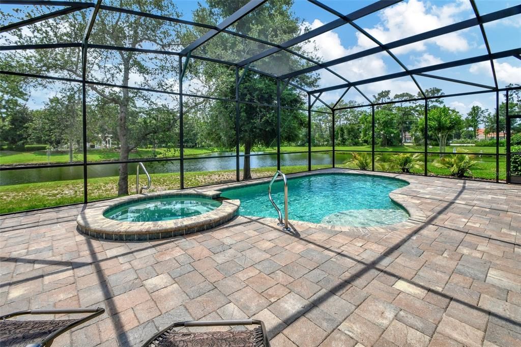 Heated pool & Spa overlooking the pond